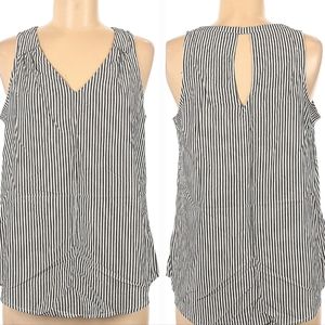 Old Navy Sleeveless Top with Navy/White Vertical Stripes Size M